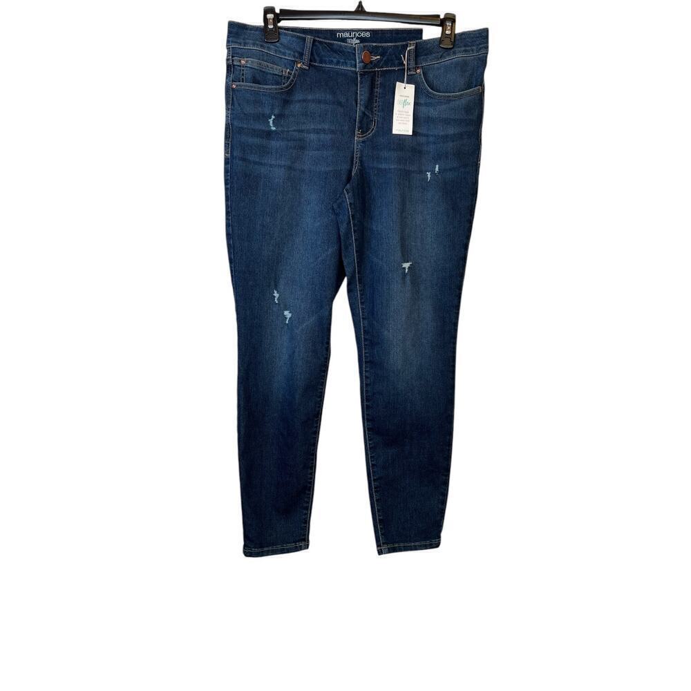 MAURICES Plus Size Everflex Dark Mid Rise Super Skinny Jean Women's Size 16